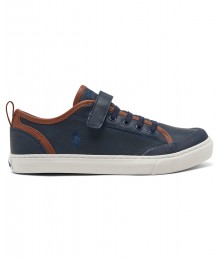 Polo Ralph Lauren Navy/Tan Leather Sneakers